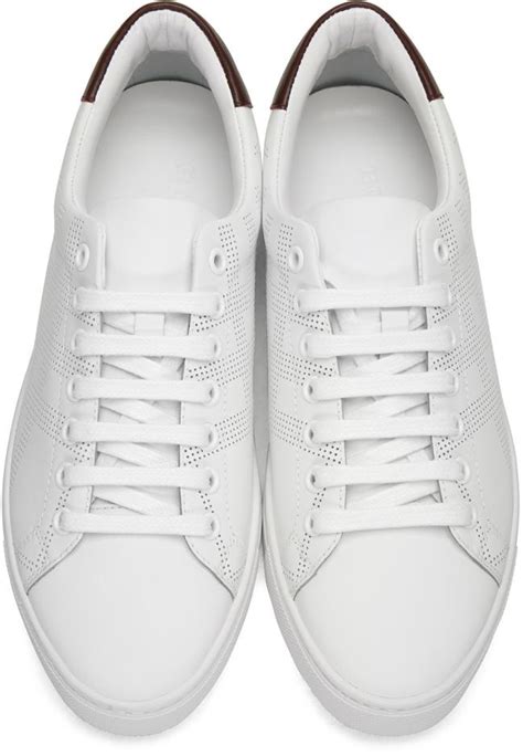 all white burberry shoes|burberry leather sneakers.